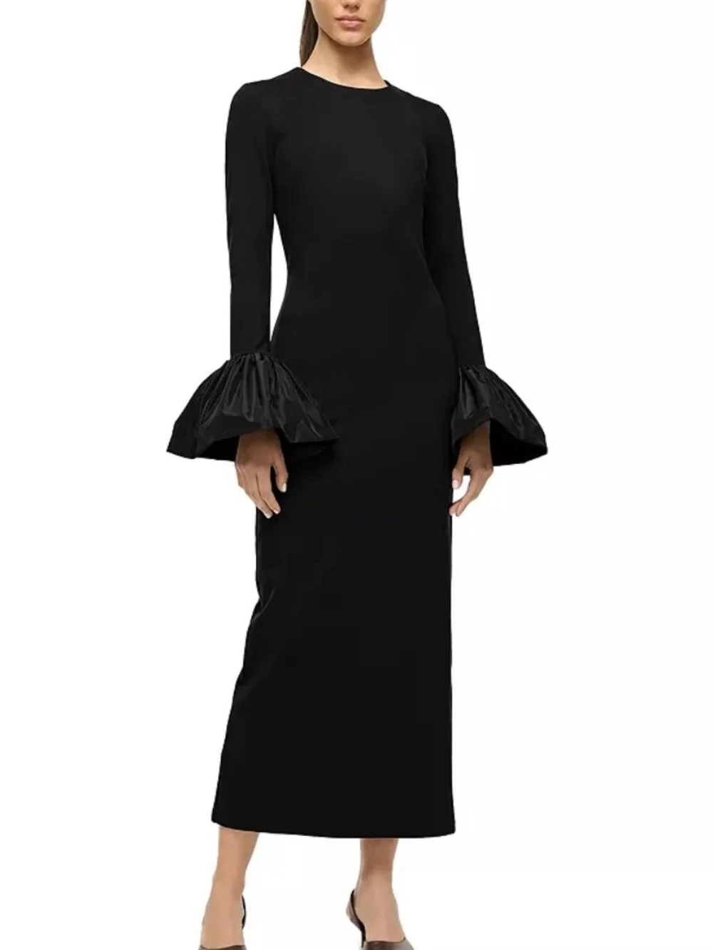 grey ruched midi dress Time Alone Side Ruched Midi Dress – Krush Clothing Boutique main image 0